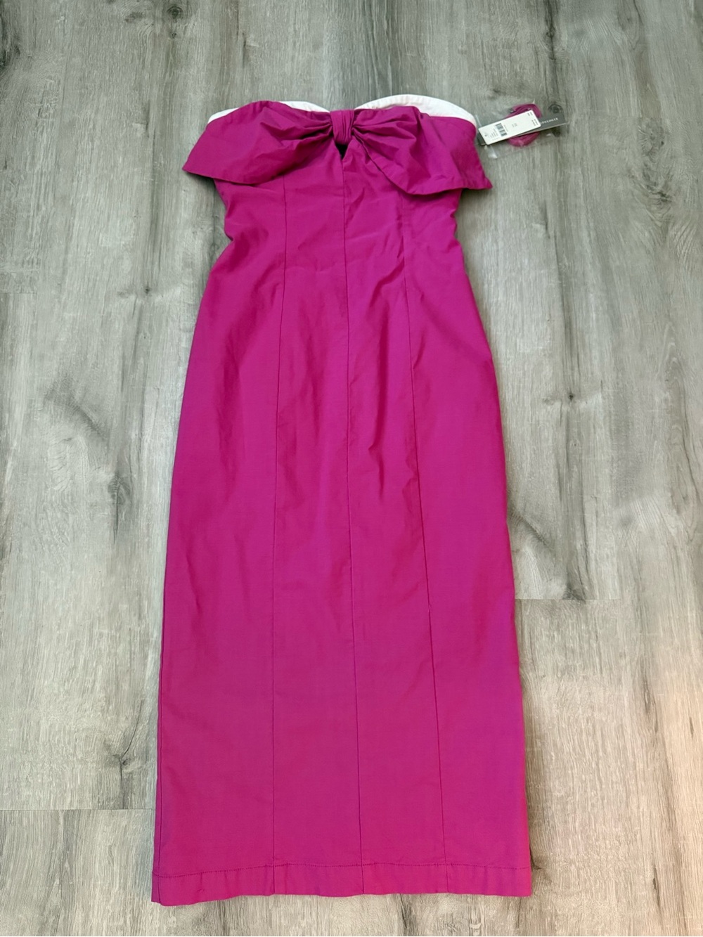 Anthropologie Strapless Bow-Front Fuchsia Midi Dress - NWT